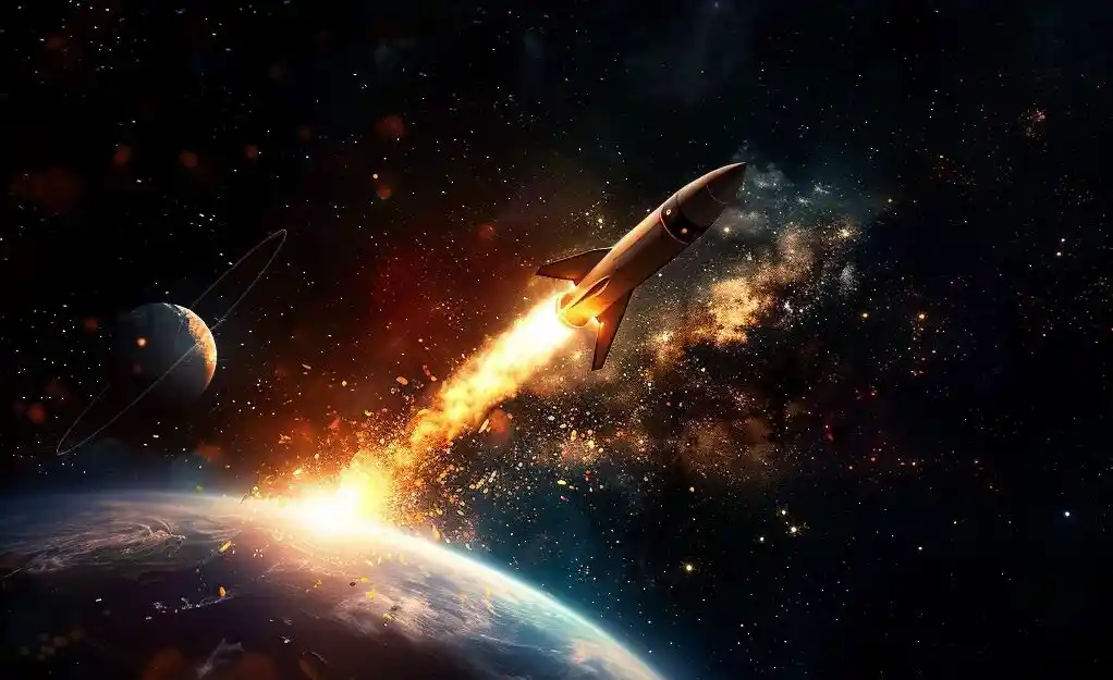 Rocket launching into space