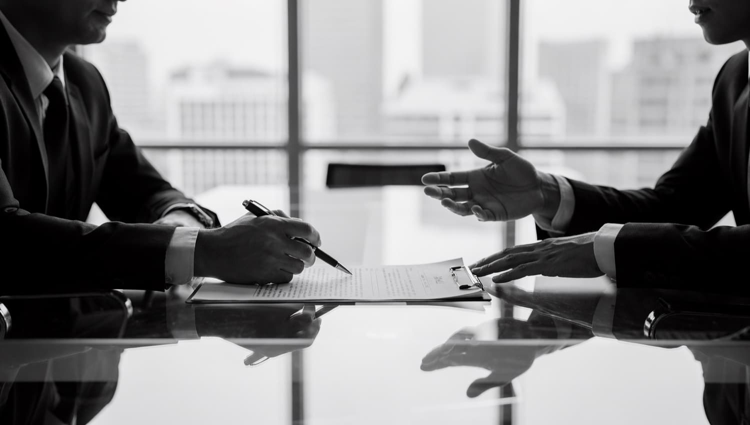Influencing and negotiation — two people across a table