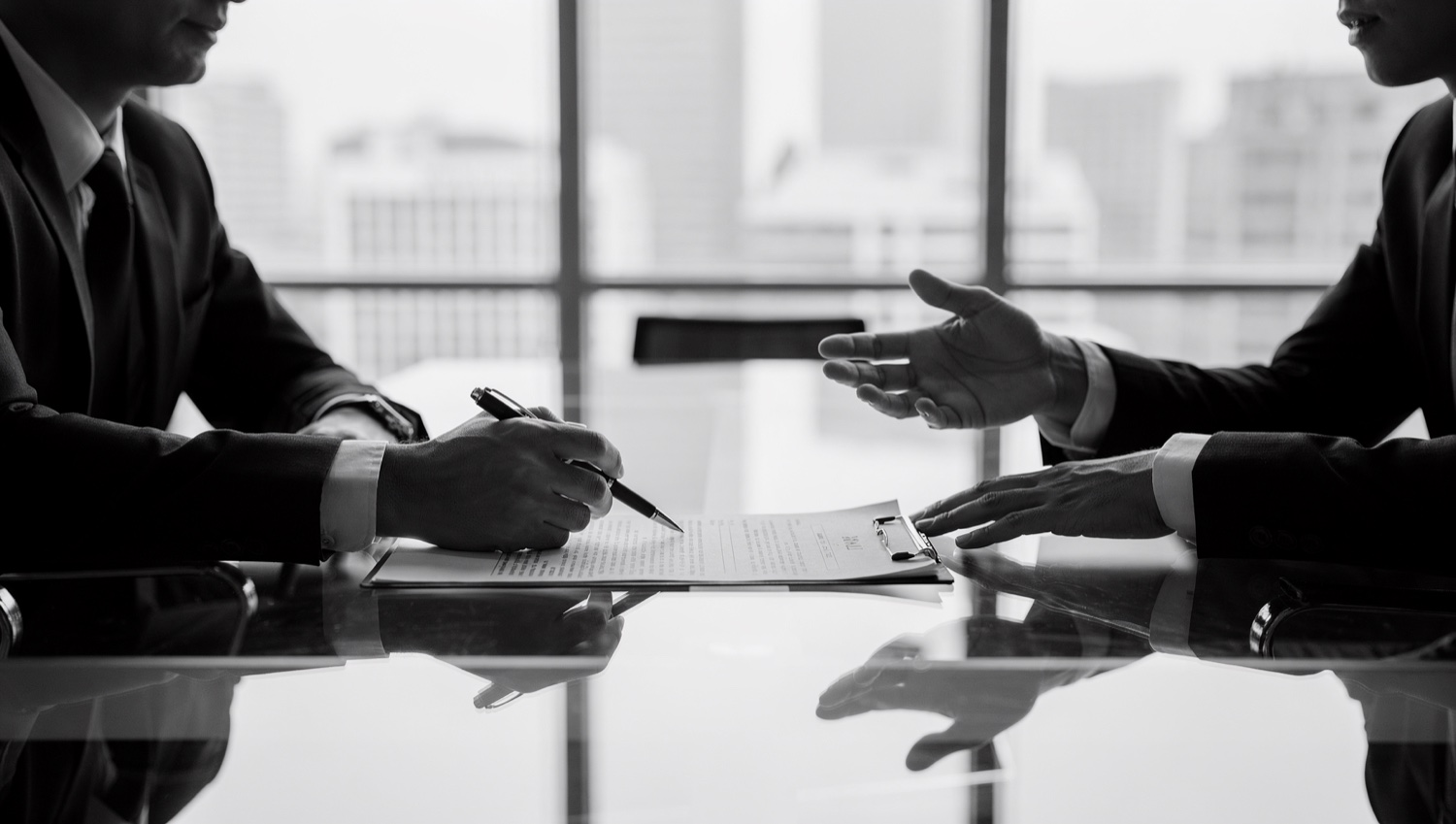 Influencing and negotiation — two people across a table